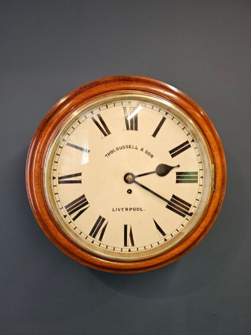 Russell of Liverpool Victorian 8 Day 14" Fusee Dial Clock