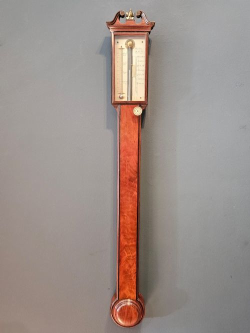 GEORGIAN MAHOGANY STICK BAROMETER