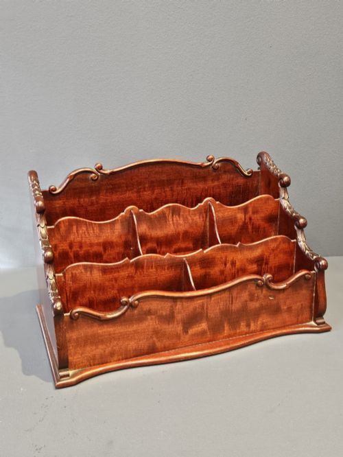 Outstanding Quality Victorian Figured Mahogany Waterfall Letter Rack