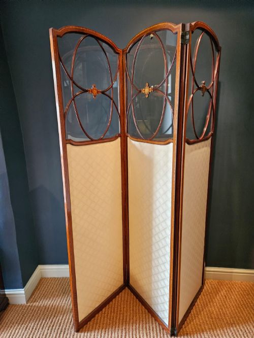 Outstanding Quality Edwardian Inlaid Mahogany Room Screen