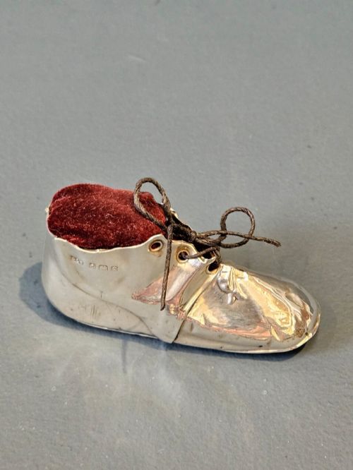 Edwardian Silver Child's Boot Pin Cushion