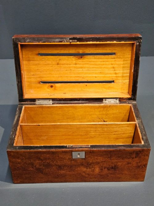 VICTORIAN BURR SATINWOOD LETTERS POST BOX - ADDITIONAL PHOTO 5