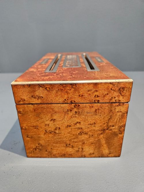 VICTORIAN BURR SATINWOOD LETTERS POST BOX - ADDITIONAL PHOTO 6