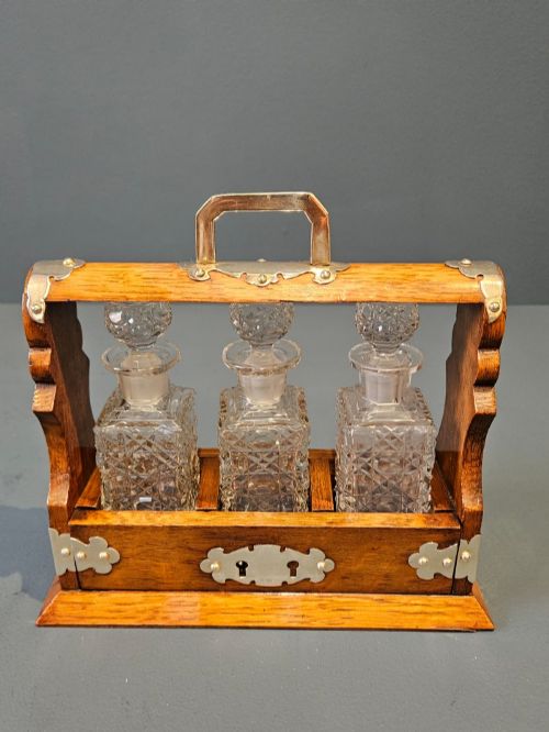 Victorian Oak Miniature Tantalus