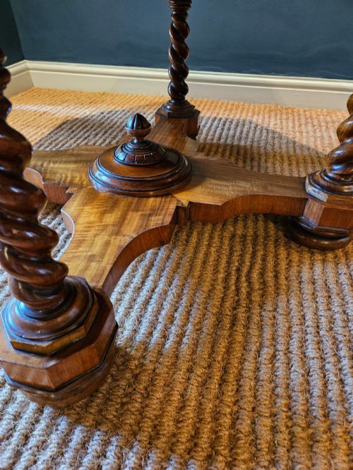 LARGE SUPERB VICTORIAN BURR WALNUT OCTAGONAL COFFEE TABLE - ADDITIONAL PHOTO 2