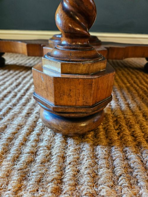 LARGE SUPERB VICTORIAN BURR WALNUT OCTAGONAL COFFEE TABLE - ADDITIONAL PHOTO 7