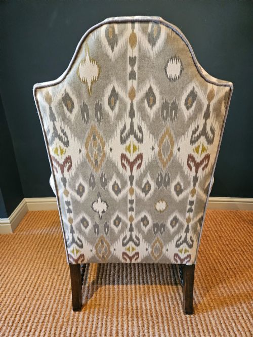 PAIR OF VICTORIAN UPHOLSTERED ARM CHAIRS - ADDITIONAL PHOTO 6