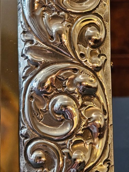 LARGE VICTORIAN SILVER FRAMED MIRROR - ADDITIONAL PHOTO 7