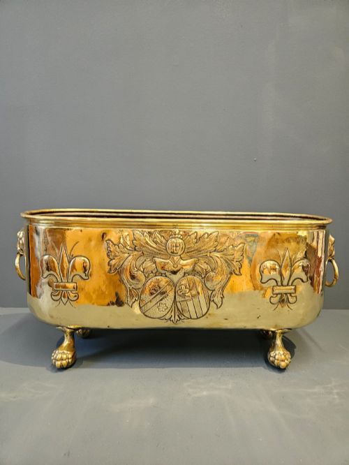 LARGE VICTORIAN OBLONG BRASS PLANTER - ADDITIONAL PHOTO 2