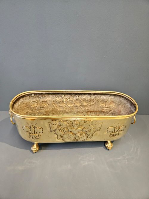 LARGE VICTORIAN OBLONG BRASS PLANTER - ADDITIONAL PHOTO 5