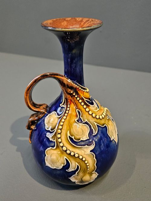 PAIR OF VICTORIAN DOULTON LAMBETH WARE VASES - ADDITIONAL PHOTO 2