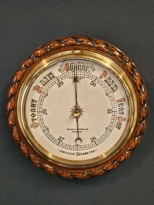 SUPERB MAPPIN WEBB OAK CASED BAROMETER