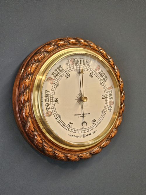 SUPERB MAPPIN WEBB OAK CASED BAROMETER - ADDITIONAL PHOTO 1