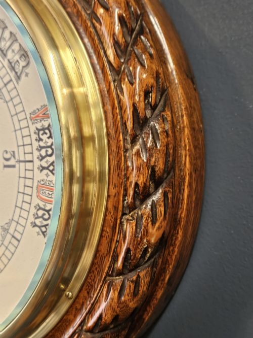 SUPERB MAPPIN WEBB OAK CASED BAROMETER - ADDITIONAL PHOTO 4