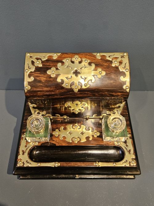 VICTORIAN COROMANDEL STATIONARY AND INK STAND - ADDITIONAL PHOTO 3