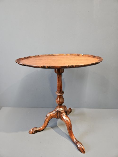 EDWARDIAN MAHOGANY OVAL PIE CRUST EDGE OCCASIONAL TABLE - ADDITIONAL PHOTO 1