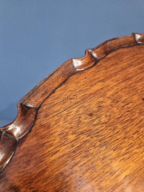 EDWARDIAN MAHOGANY OVAL PIE CRUST EDGE OCCASIONAL TABLE - ADDITIONAL PHOTO 7