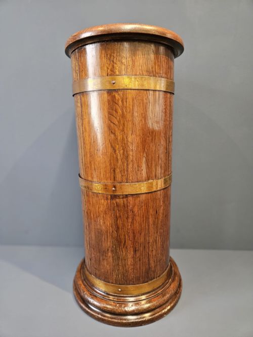Victorian Oak Brass Bound Stick Stand