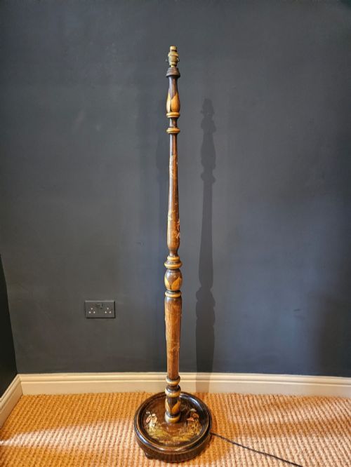 1920'S Chinoiserie Decorated Lamp Standard