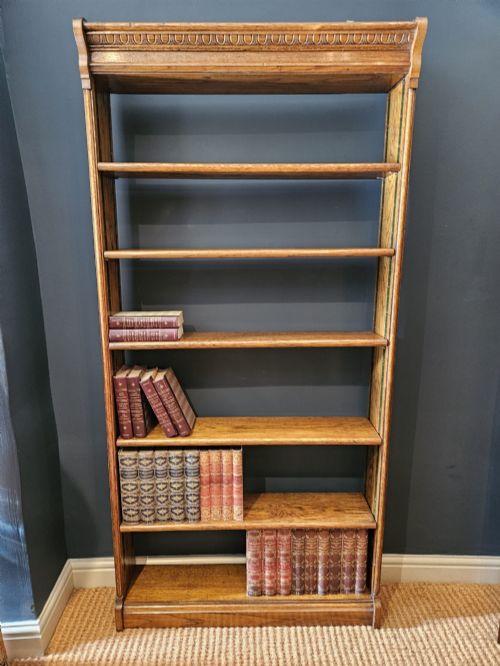 Edwardian Oak Open Bookcase