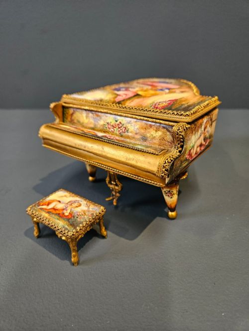 Austrian Enamel and Ormolu Piano Music Box