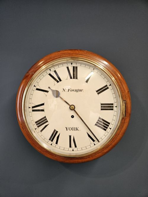 Late Victorian Mahogany Cased York Fusee Dial Clock