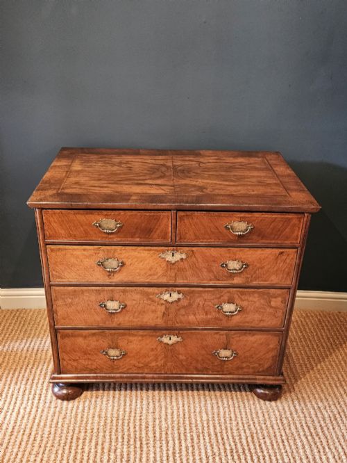George I Walnut Herringbone Banded Chest of Drawers