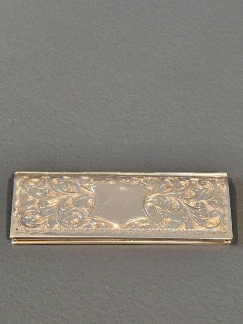 Victorian Engraved Silver Triple Stamp Case