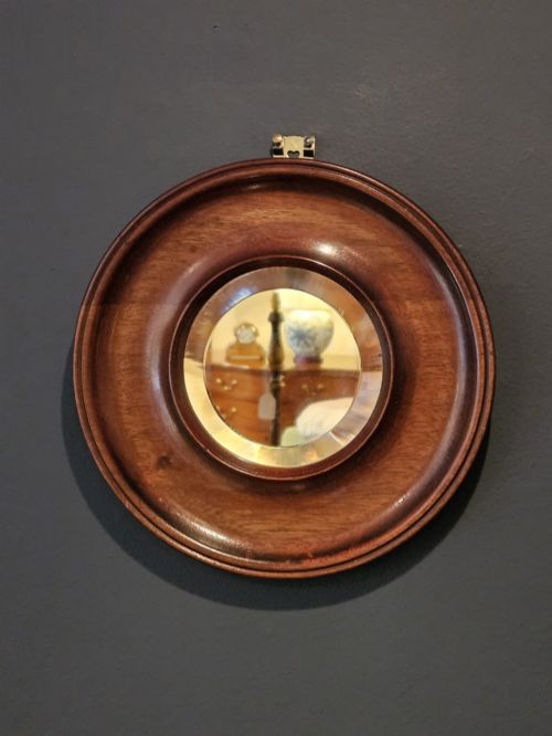 Small Victorian Circular Mahogany Framed Mirror