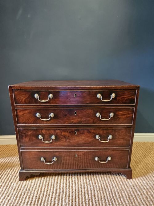 George III Mahogany Chest with Double Depth Bottom Drawer