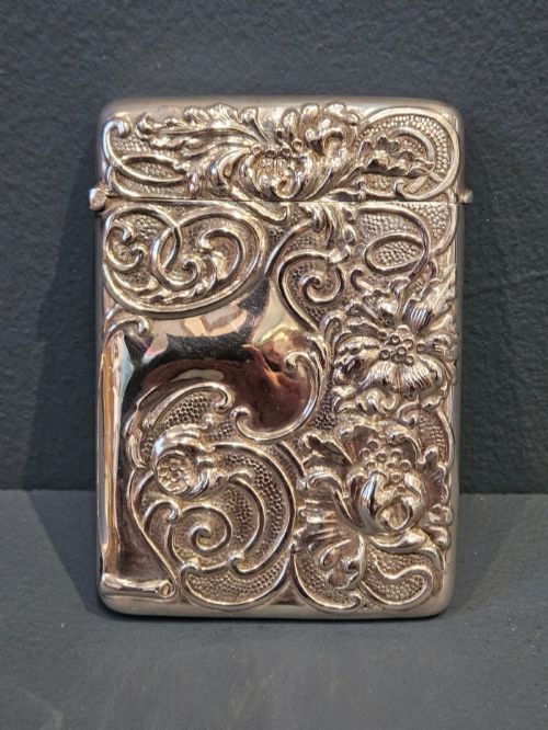 Edwardian Art Nouveau Silver Card Case