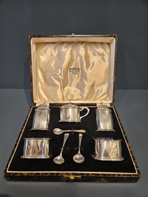 Goldsmith & Silversmith's 5 Piece Silver Cruet