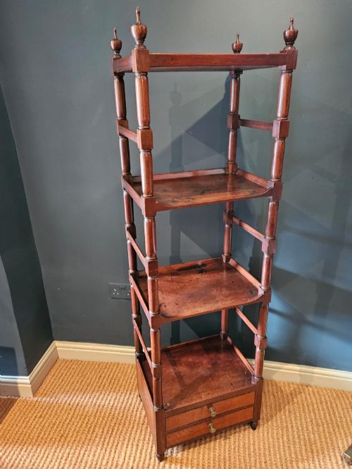 Regency Mahogany Four Tier What-not Bookcase