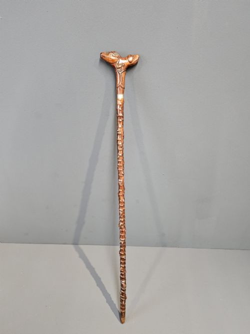 Edwardian Blackthorn Dog Head Walking Stick