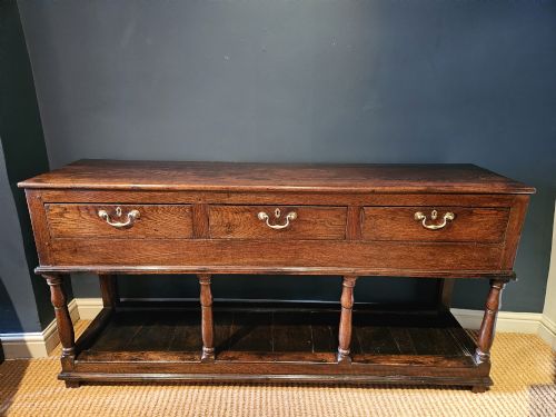 George II Country House Oak Open Pot Board Dresser