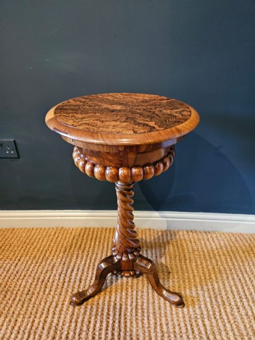 Stylish Early Victorian Burr Walnut Work Table