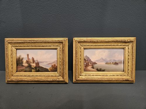 Pair of Victorian Hand Painted Porcelain Plaques