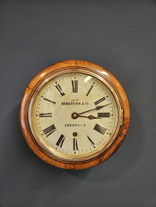 Small Victorian Walnut Cased 8" Dial Clock