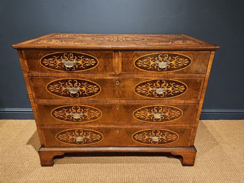George III Inlaid Walnut Chest of Drawers