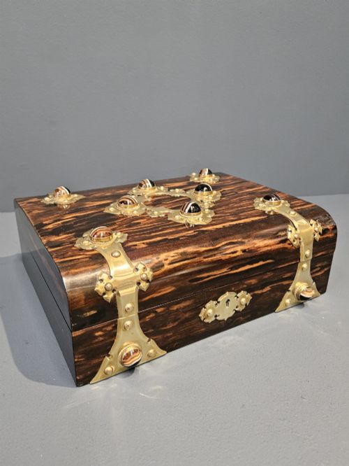 Victorian Coromandel Games Box with Original Interior and Contents