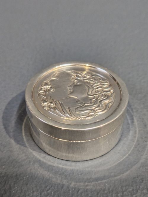 Edwardian Silver Art Nouveau Pill Box