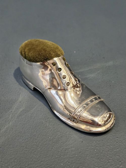 Edwardian Silver Shoe Pin Cushion