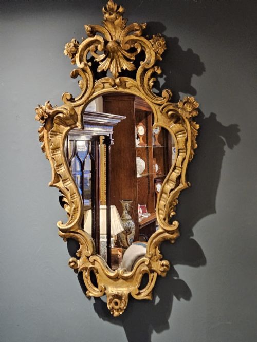 Mid Victorian Timber Gilt Lozenge Shaped Mirror