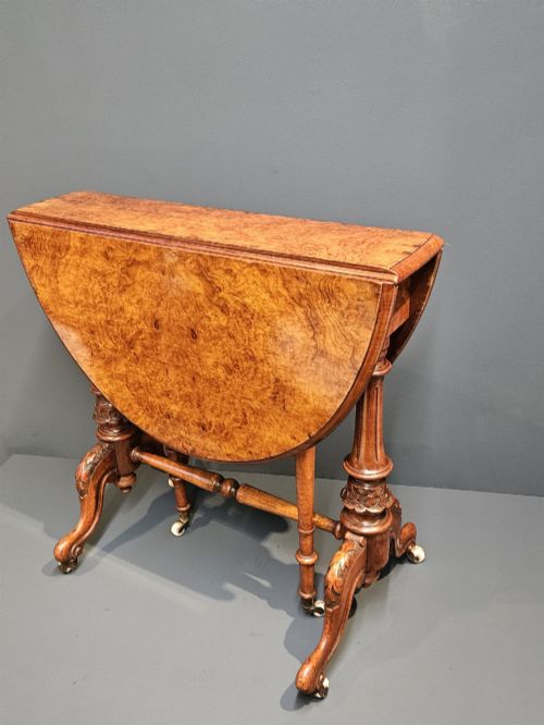 Victorian Burr Walnut Baby Sutherland Table
