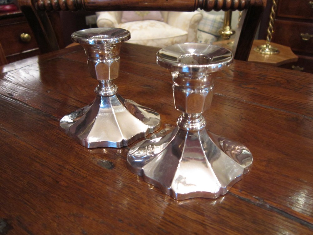 GEORGE V PERIOD MAPPIN & WEBB SILVER CANDLESTICKS View V
