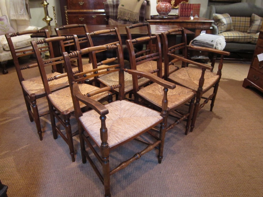 SET OF EIGHT GEORGE III ASH & ELM DINING CHAIRS View VII