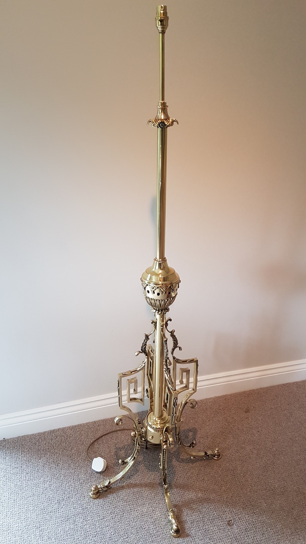Fine 19th Century Antique Standard Lamp by Luppens of Brussels