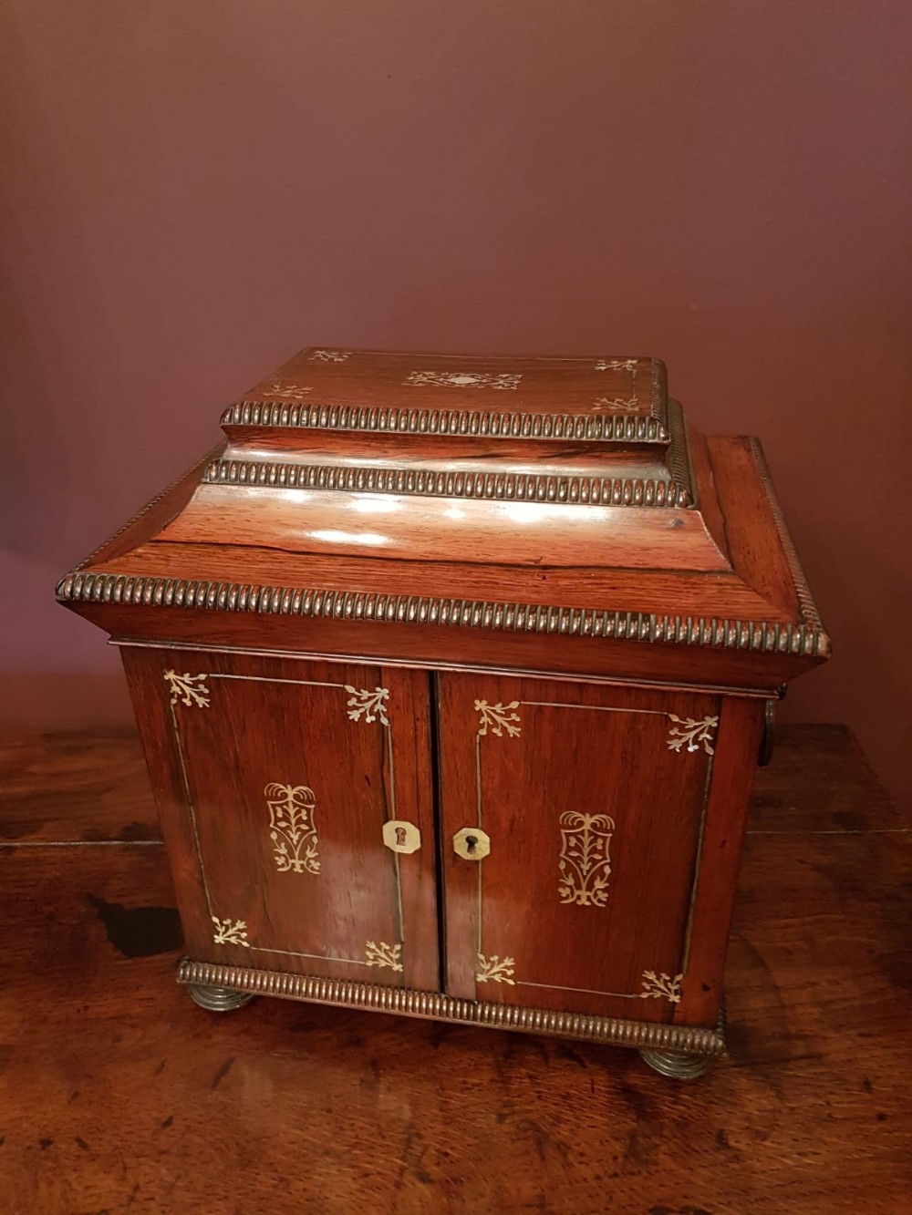 Superb Early Victorian Rosewood Sewing Cabinet