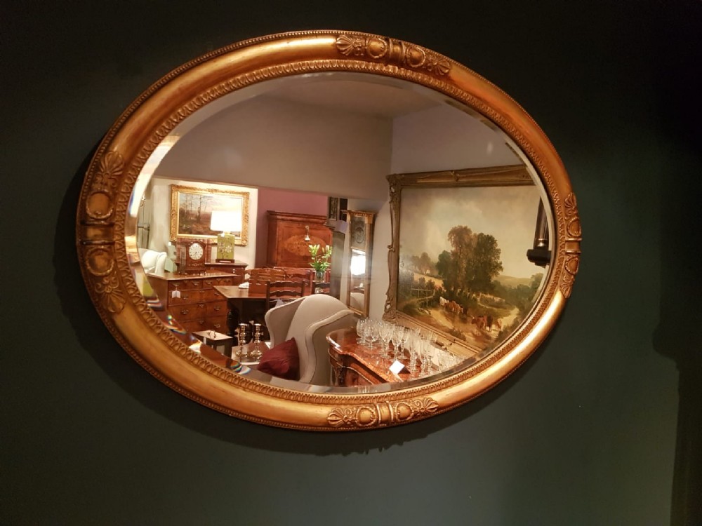 Superb Victorian Timber Gilt Oval Mirror