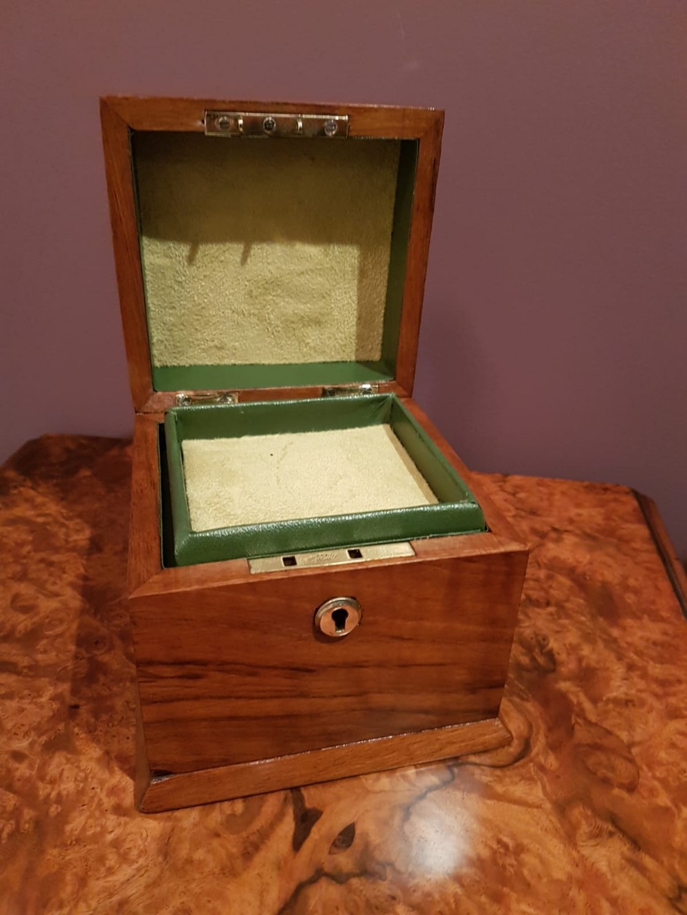 Small Victorian Walnut Dome Top Jewel Box